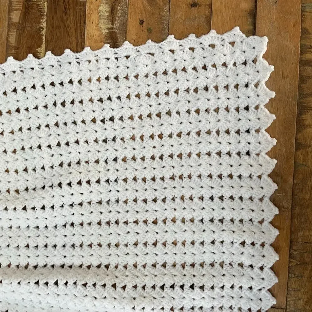 Handmade Crochet Hooded Shawl Cape Infant Toddler Unisex Adjustable Drawstring
